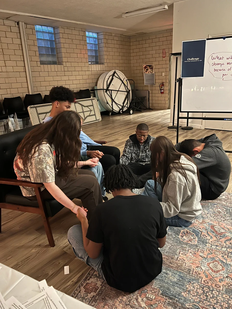 BCC students gathered for a small group conversation