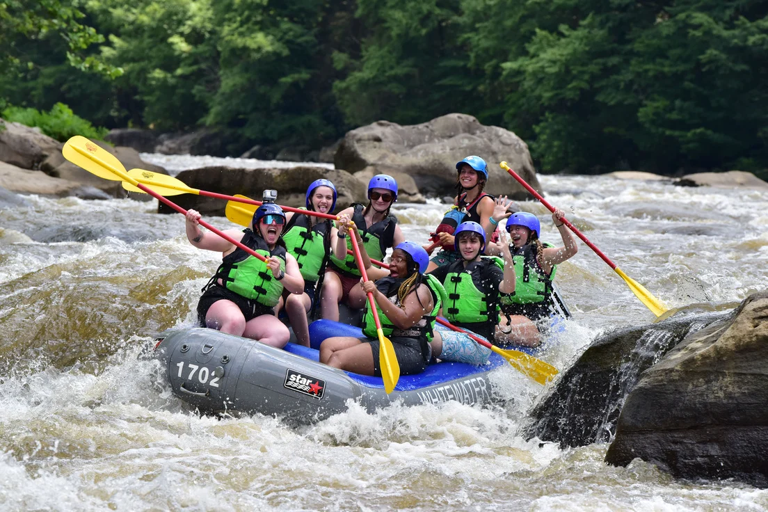 BCC students and leaders rafting together